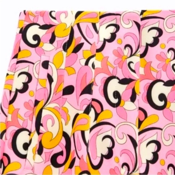 ZARA Paisley Floral High Waisted Ankle Crop Pleated Trouser Pants PINK/MULTI NEW - Picture 5 of 5